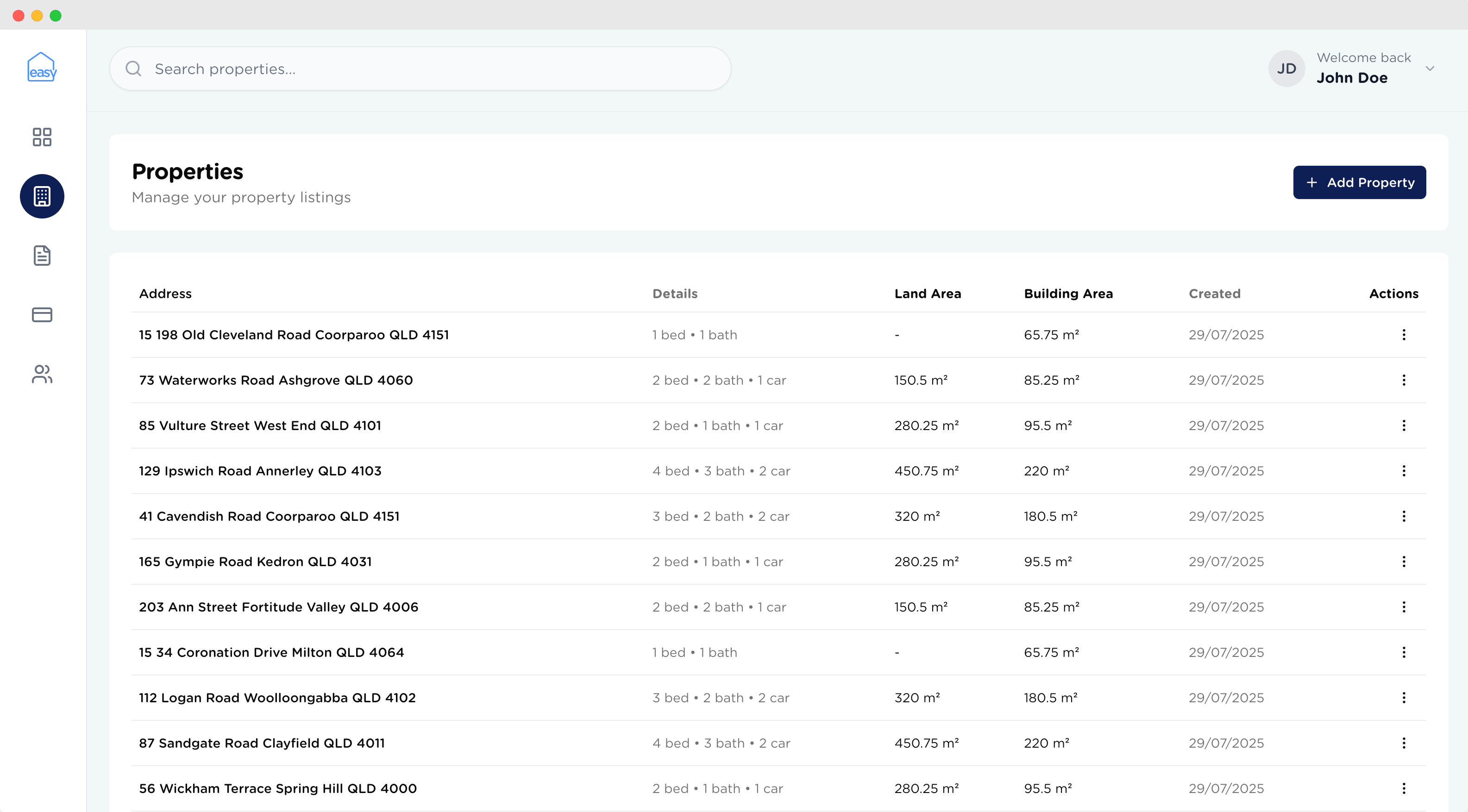 App Property Dashboard